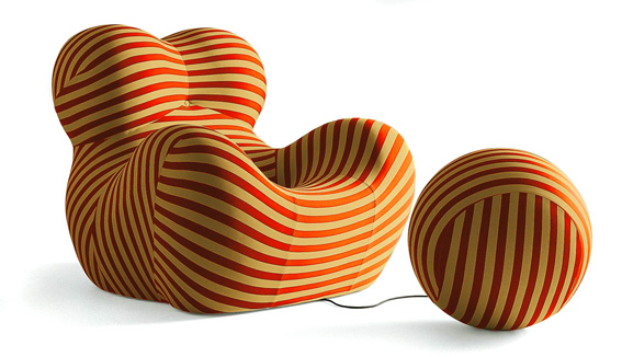 B&B Italia Serie UP5 / UP6 Armchair and Footstool By Gaetano Pesce