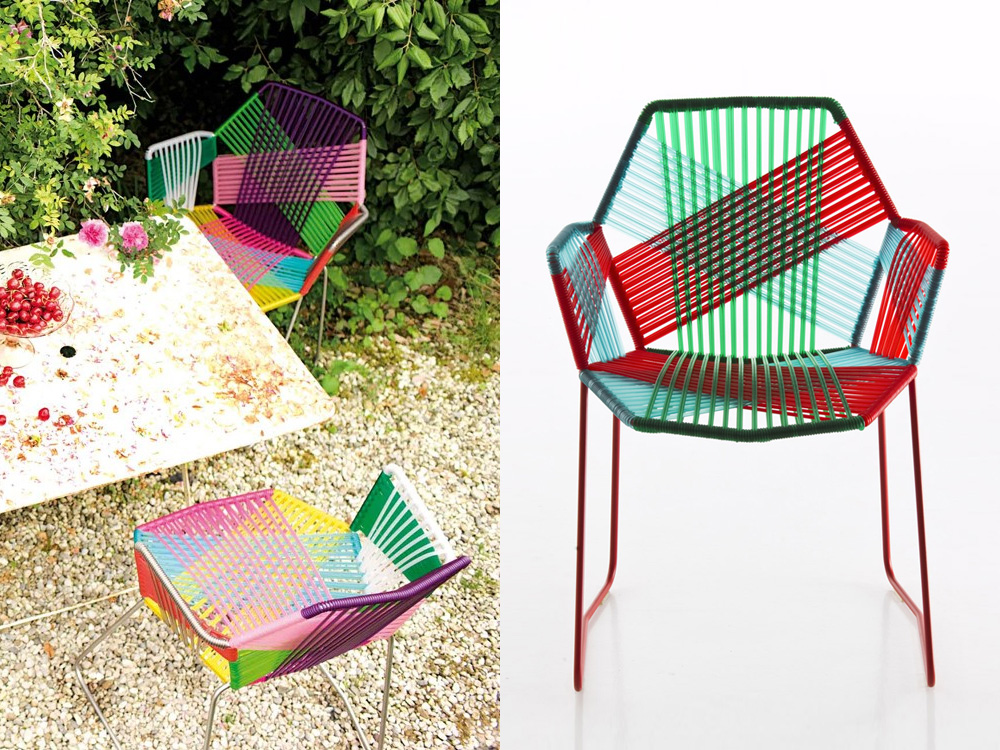 Moroso Tropicalia Outdoor Dining Chair with Arms by Patricia Urquiola