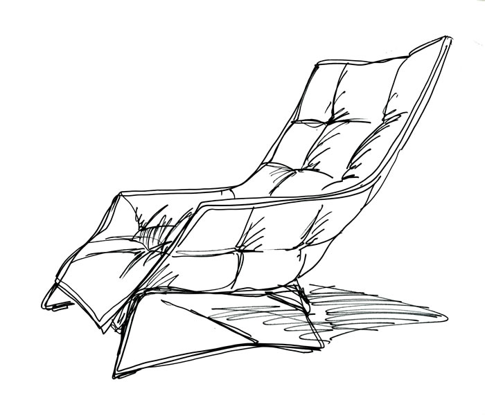 Lounge Chair Sketch - Maserati by Zanotta